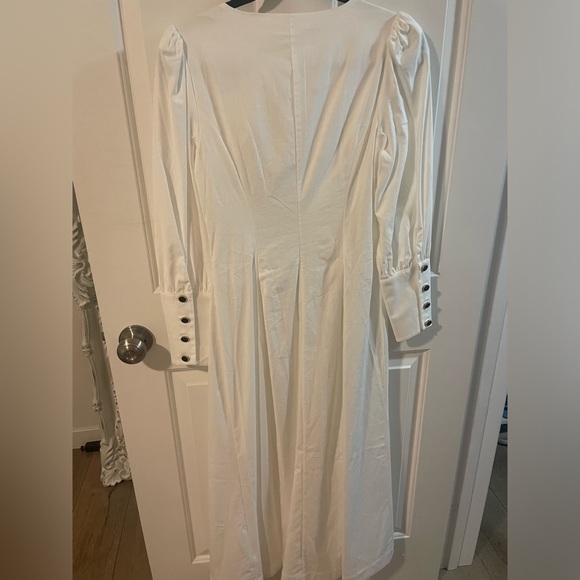 NWT Reformation Halia midi shirt Dress velvet buttons a line poplin cotton - Picture 15 of 16